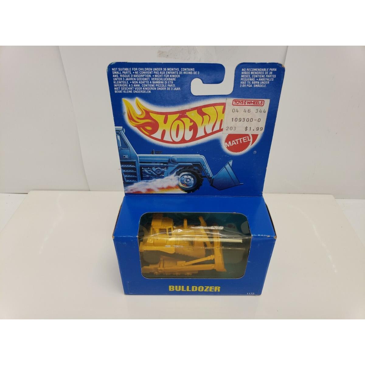 Hot Wheels Blue Box 1991 1172 Bulldozer Yellow KT24