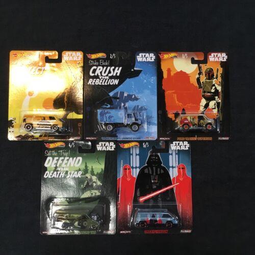 Star Wars Hot Wheels Premium Real Riders Die Cast Set Of 5 Ford Chevy Mercedes