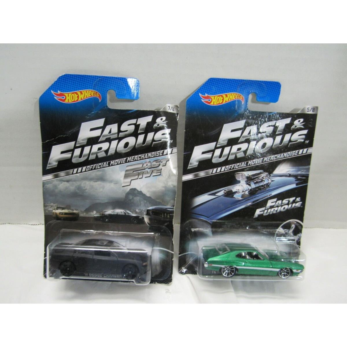 Hot Wheels 2013 Fast Furious 72 Ford Gran Torino Sport 11 Dodge Charger R/t