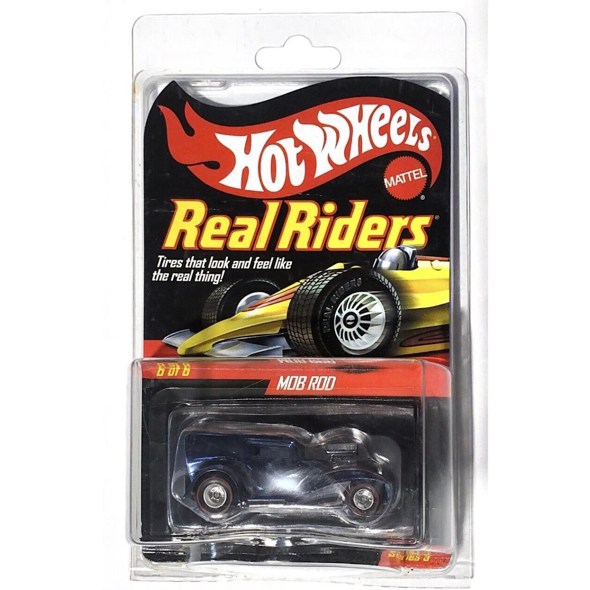 2010 Hot Wheels Hwc Real Riders Mob Rod Blue w/ Case 6/6 - Blue