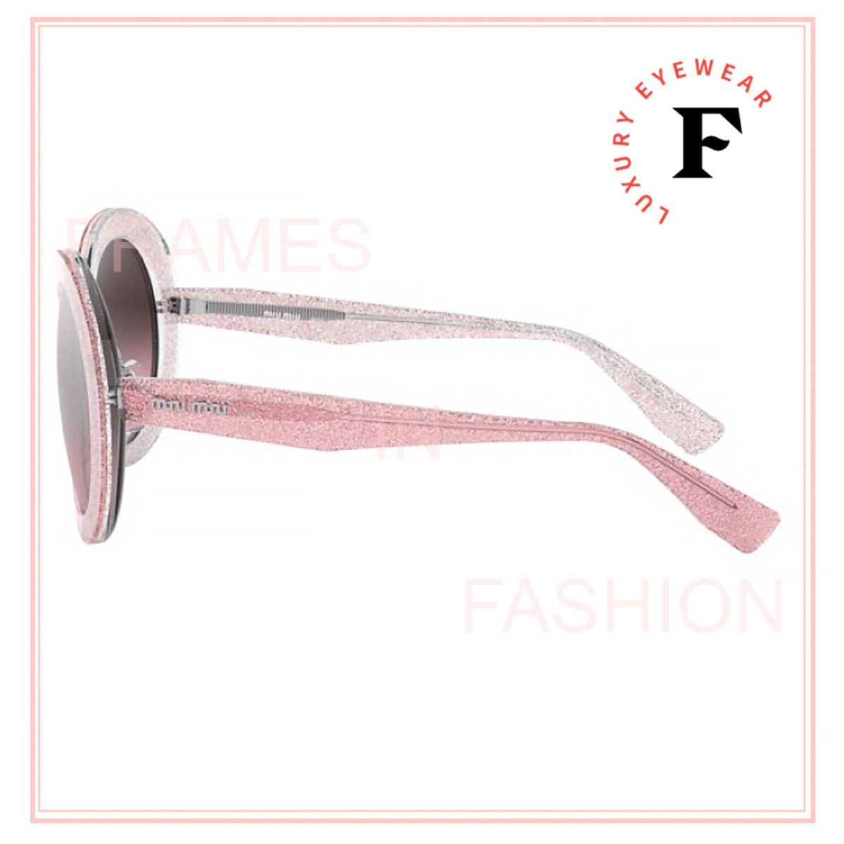 Miu Miu Special Collection 04V Pink Glitter Silver Mirrored Sunglasses MU04VS