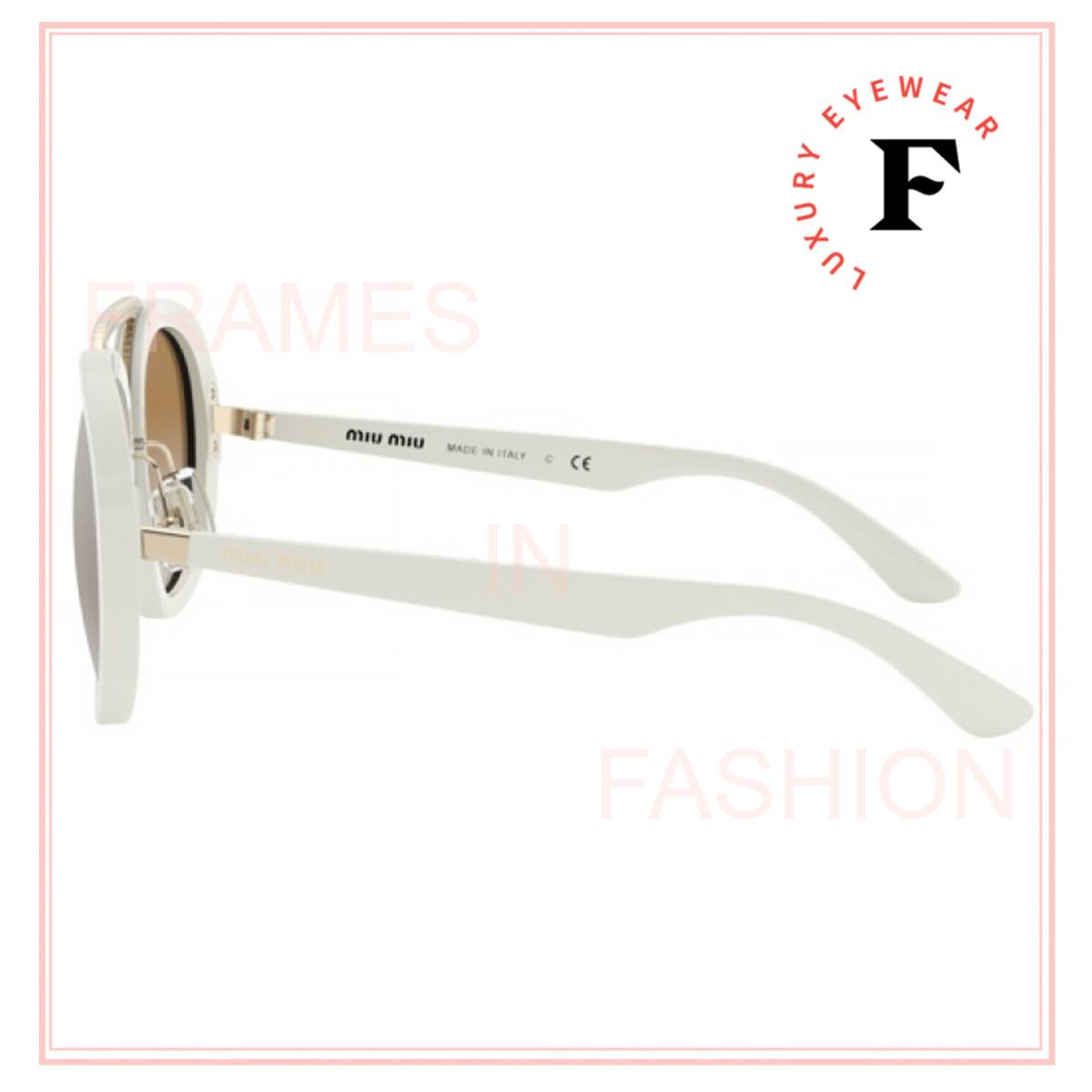 Miu Miu Collection 05V White Gold Mirrored Crystal Bar Sunglasses MU05VS Women