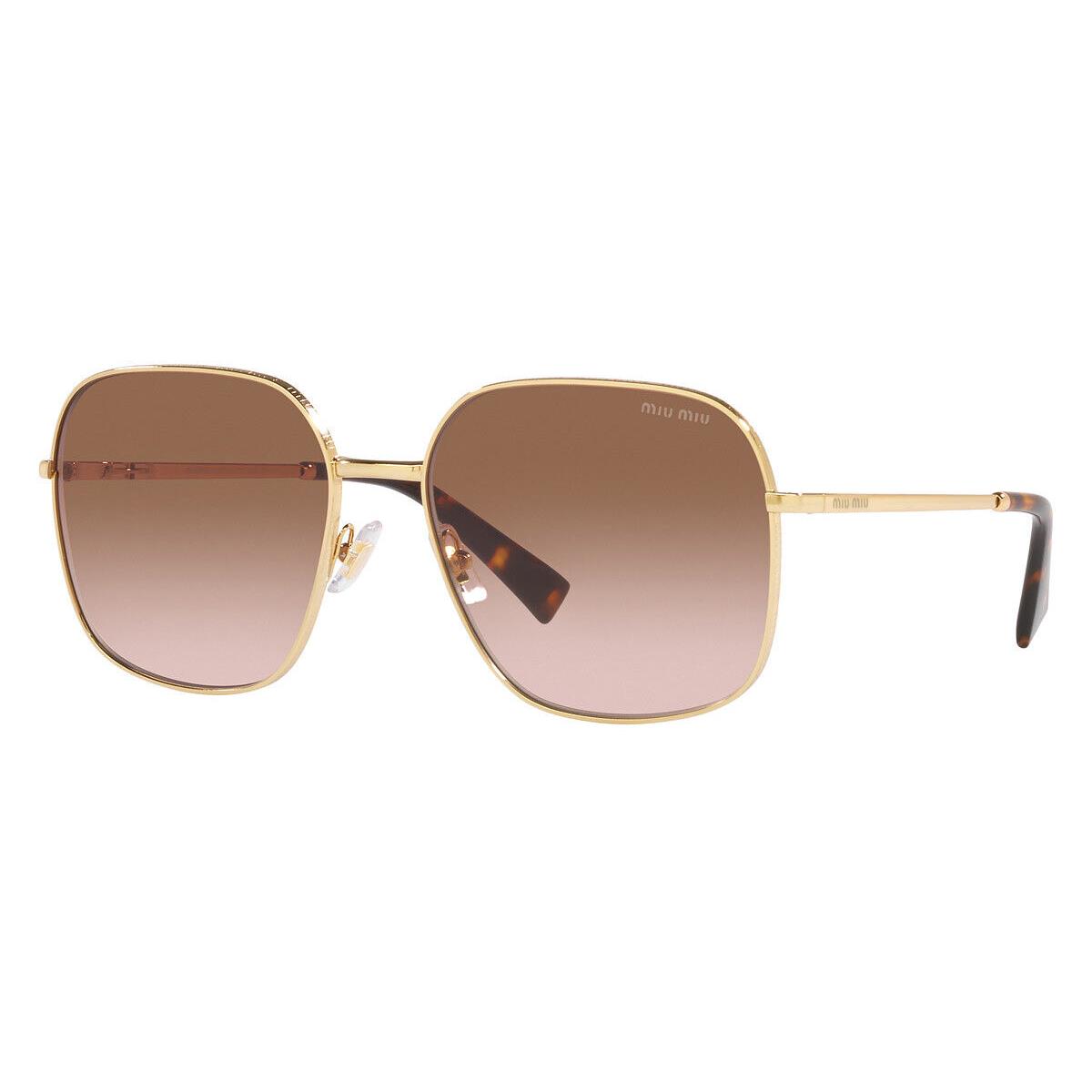 Miu Miu MU 50YS Sunglasses Gold Gradient Brown Square 61mm