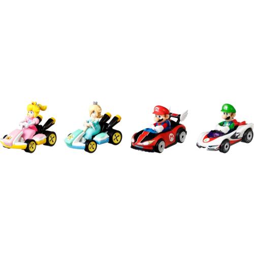 Hot Wheels Mario Kart Vehicle 4-Pack Set of 4 Fan-favorite Characters Includes