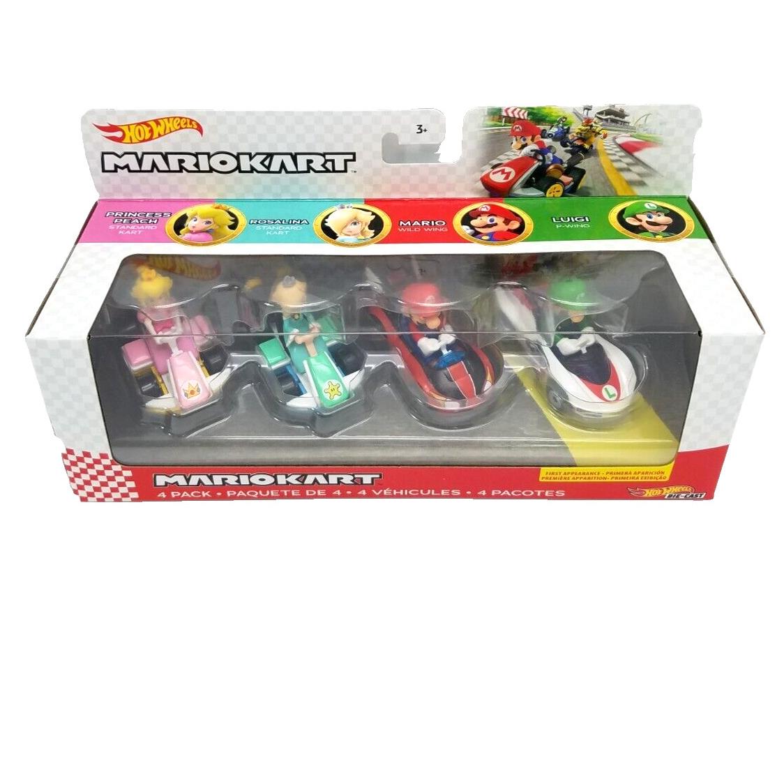 Hot Wheels Mario Kart Princess Peach Rosalina Mario Luigi 4 Pack 1st Appearance