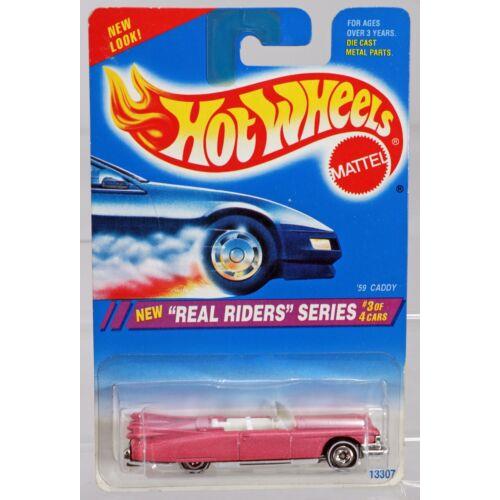 Hot Wheels `59 Caddy Real Riders Series 13307 Nrfp 1994 Pink 1:64
