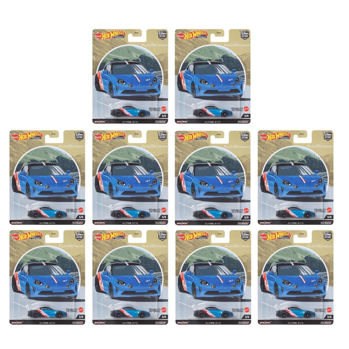 Hot Wheels 1:64 Car Culture Auto Strasse Alpine A110 HCK17 10 Cars - Blue