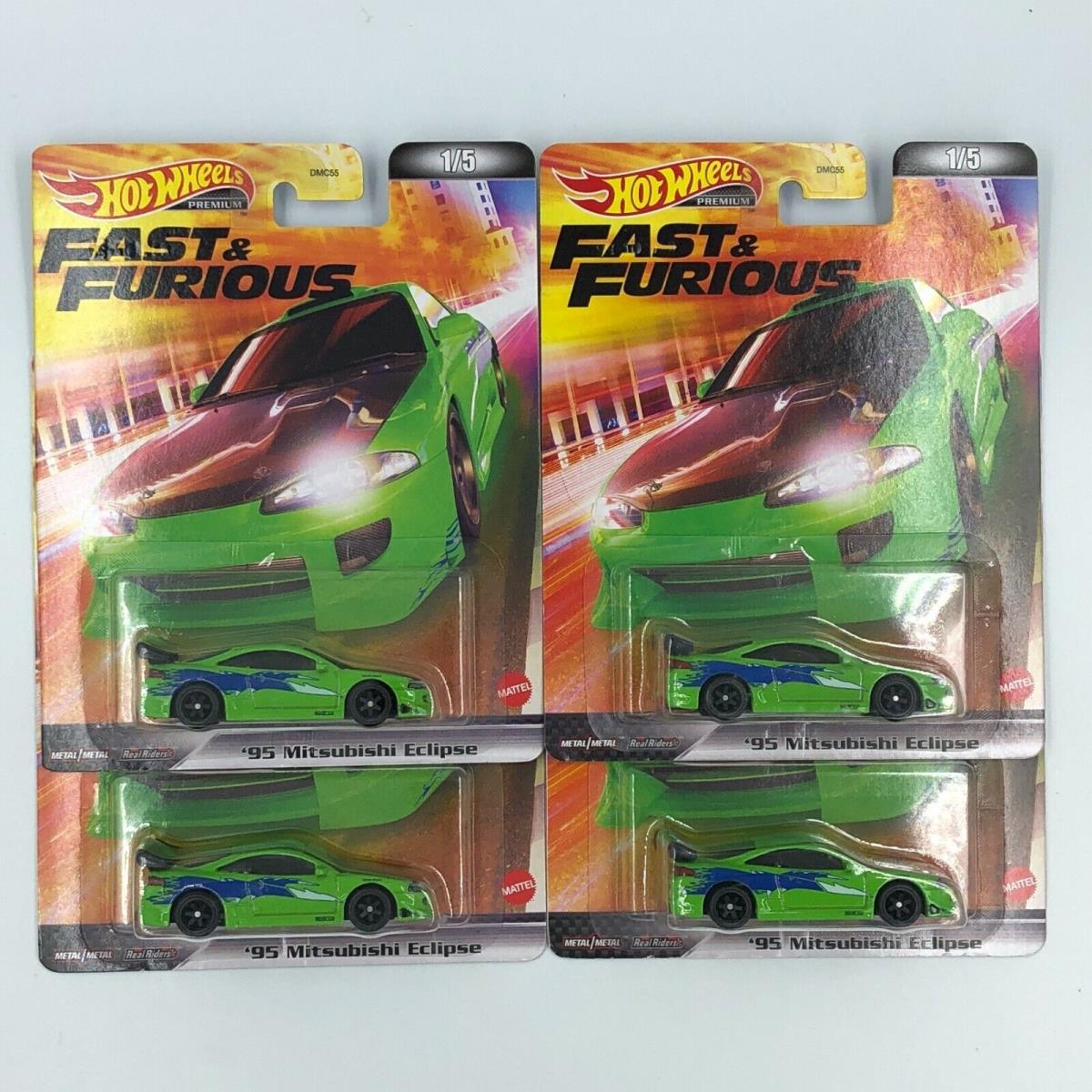 Hot Wheels Fast and Furious `95 Mitsubishi Eclipse Retro Entertainment Set of 4