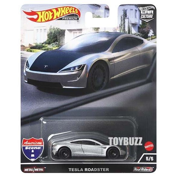 Hot Wheels 1:64 2021 Car Culture American Scene Tesla Roadster Case of 10 HCK02 - Silver Black