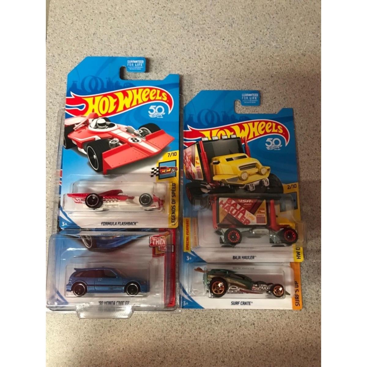 Hot Wheels Kmart Day Set Of 4 Blue Honda Civic Htf