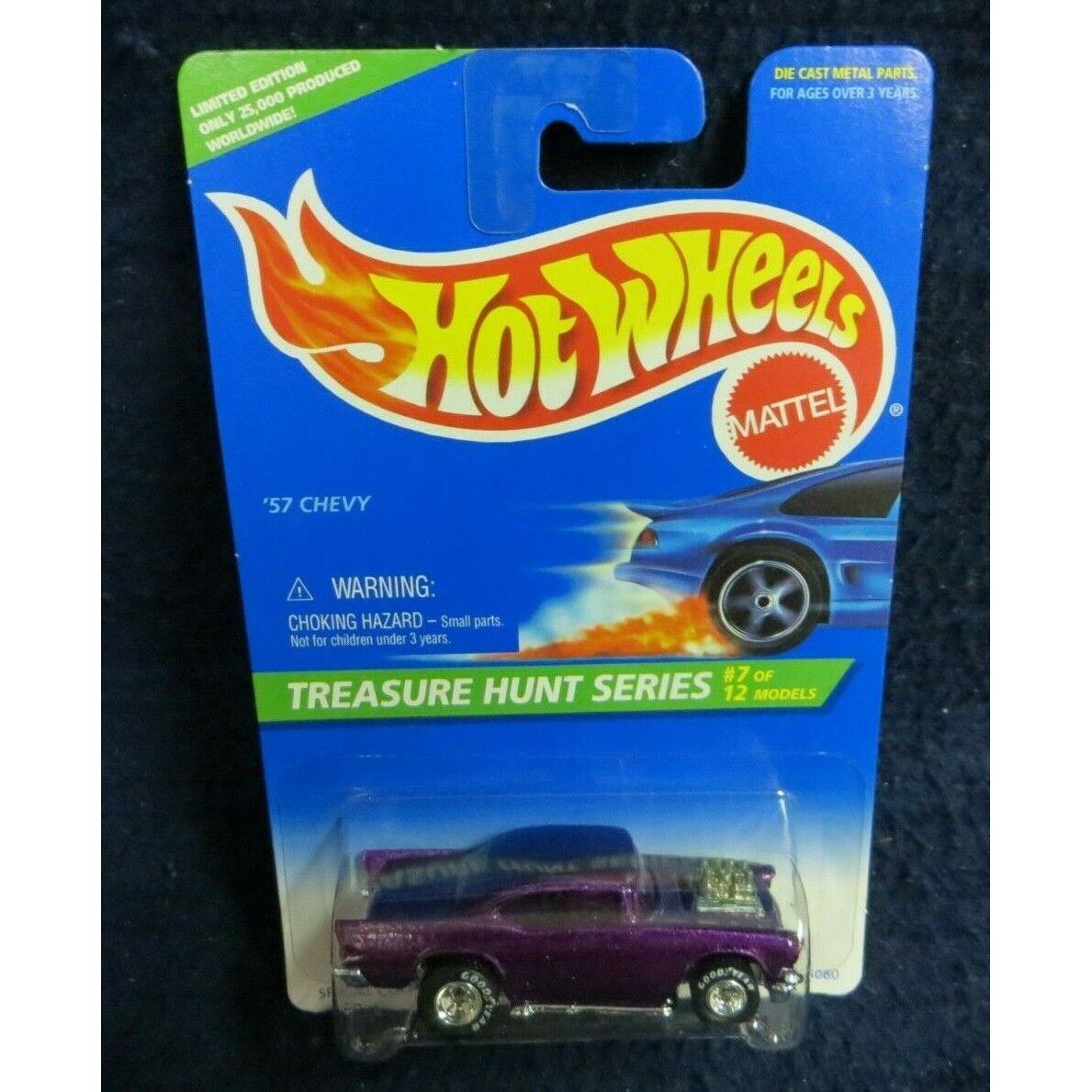 Hot Wheels 1/64 Scale 1996 Treasure Hunt Series - 57 Chevy 7 0F 12 434 Nip