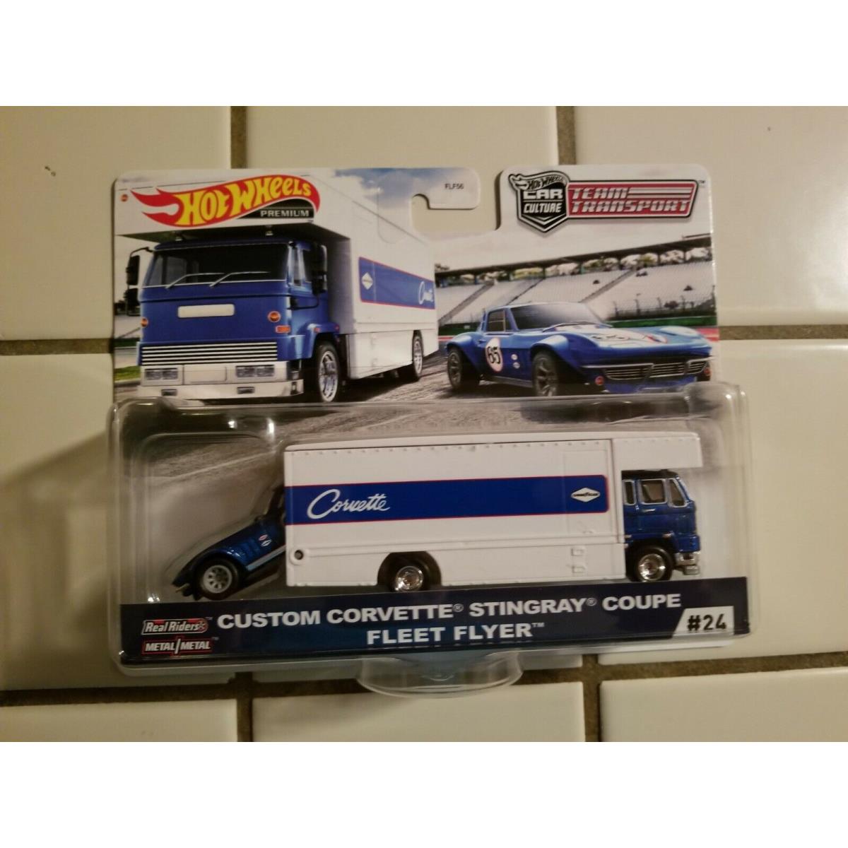 Hot Wheels Premium Custom Corvette Stingray Coupe Fleet Flyer Team Transport
