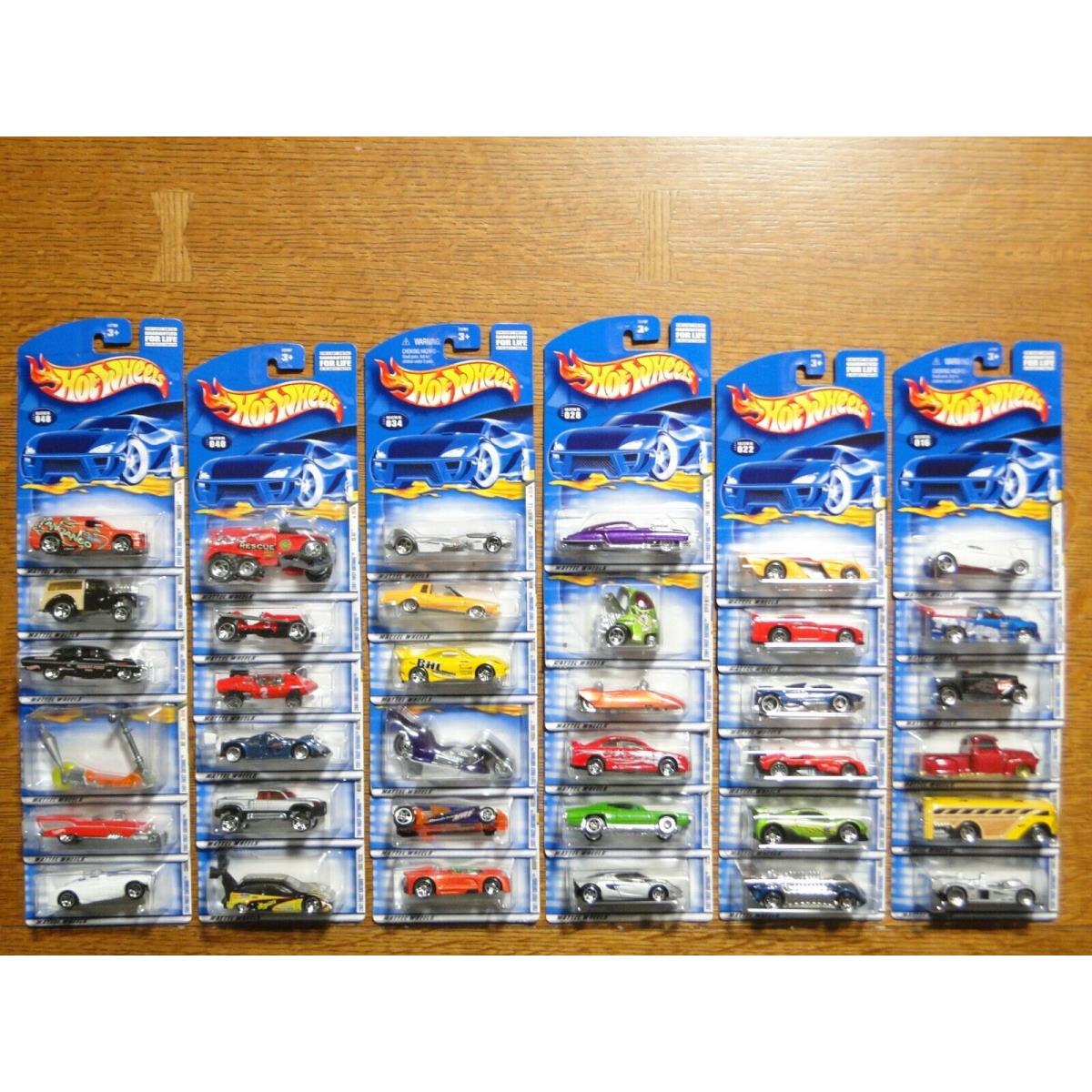 2001 First Editions Complete Set 1-36 Hot Wheels 1:64 on Cards - Nice