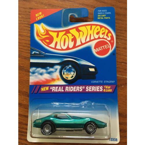 Hot Wheels Corvette Stingray Real Riders Series 13308 1994 Aqua 1:64 Green