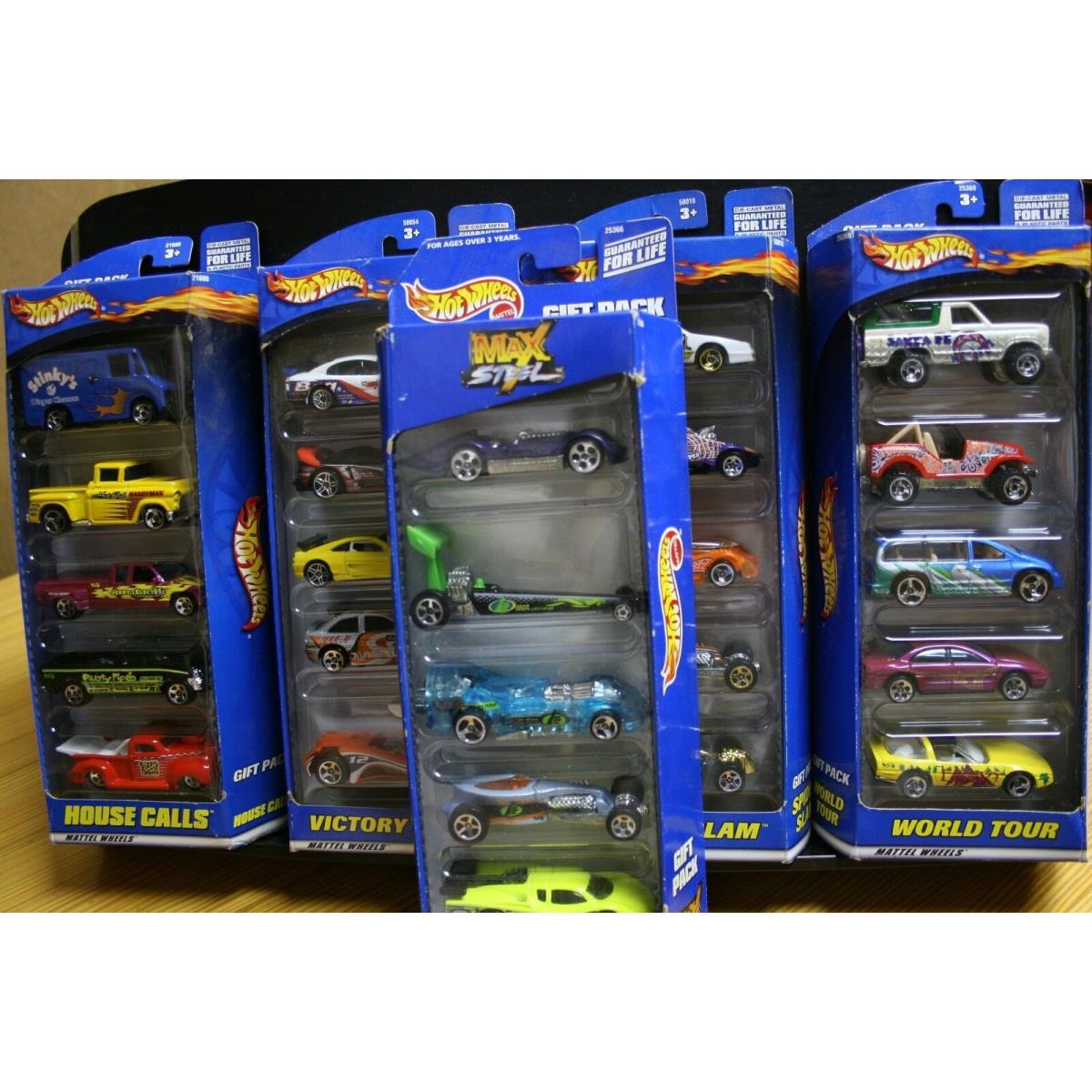 5 Hot Wheels Gift Packs 25 Cars House Calls Victory Lane Spider Max Tour