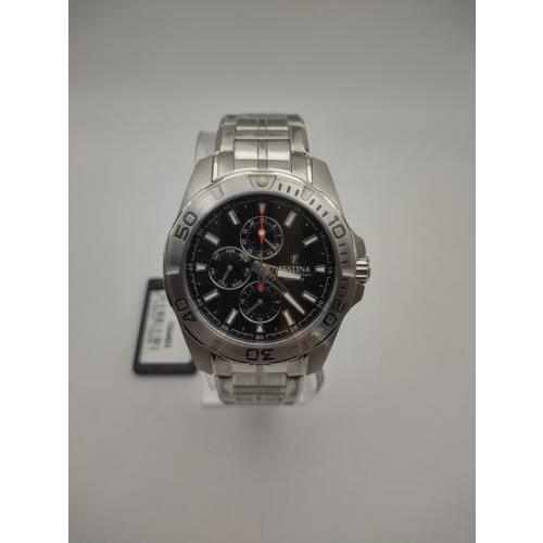 Festina Men`s Black Multifunction Stainless Steel Bracelet Watch - F20445/3