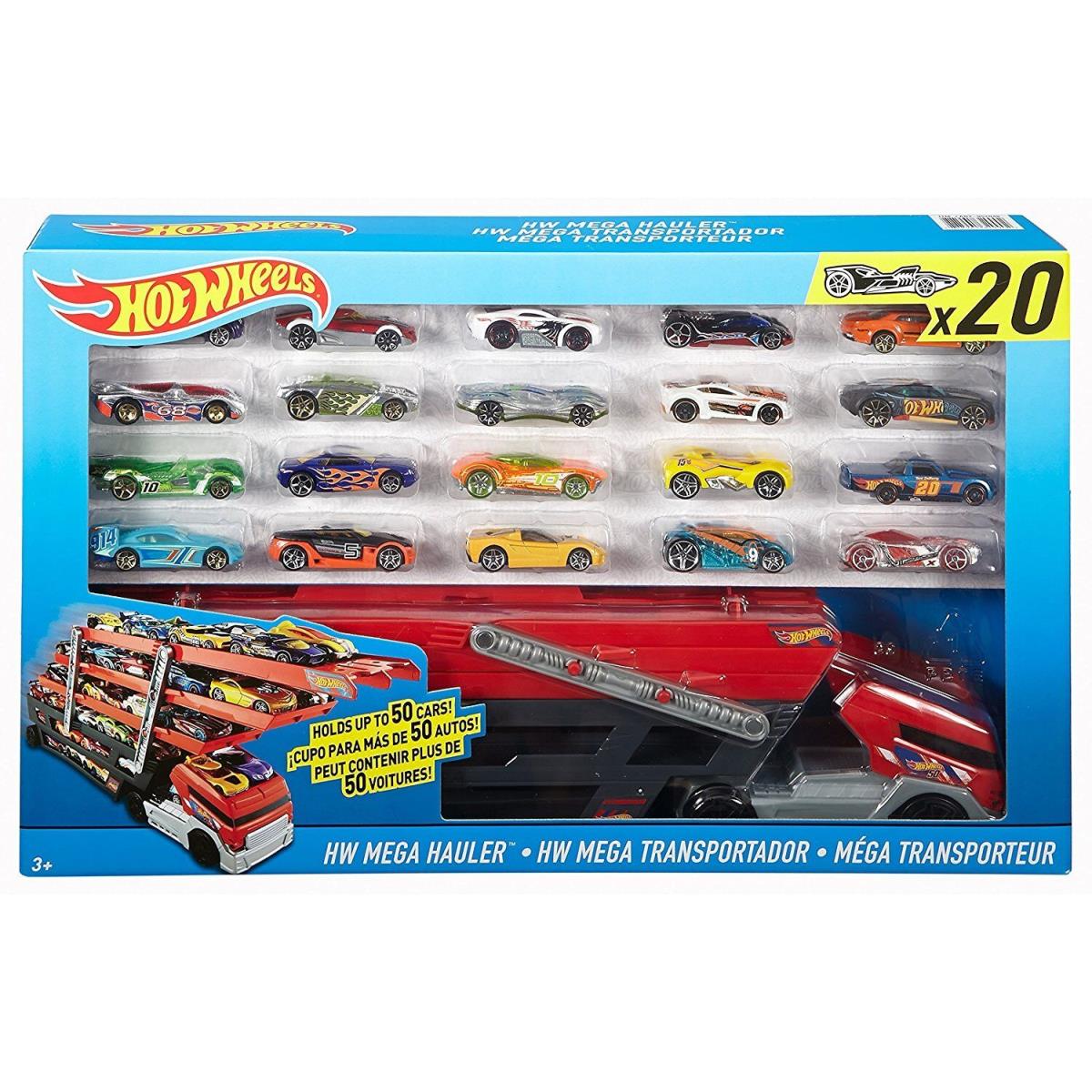 Hot Wheels Mega Hauler with 20 Hot Wheels Cars