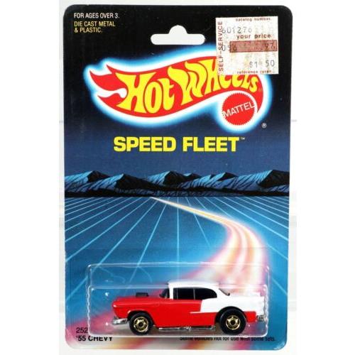 Vintage Hot Wheels `55 Chevy Speed Fleet Series 2523 Nrfp 1986 White/red 1:64
