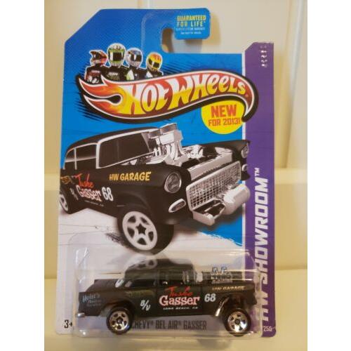Error All Small Hot Wheels `55 Chevy Bel Air Gasser Black 2013 HW 190/250 Rare