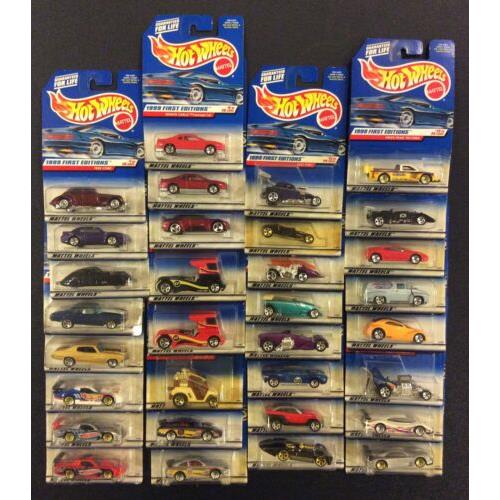 Hot Wheels Die Cast Cars 1999 First Editions 1 - 26 Complete Set Noc +variants