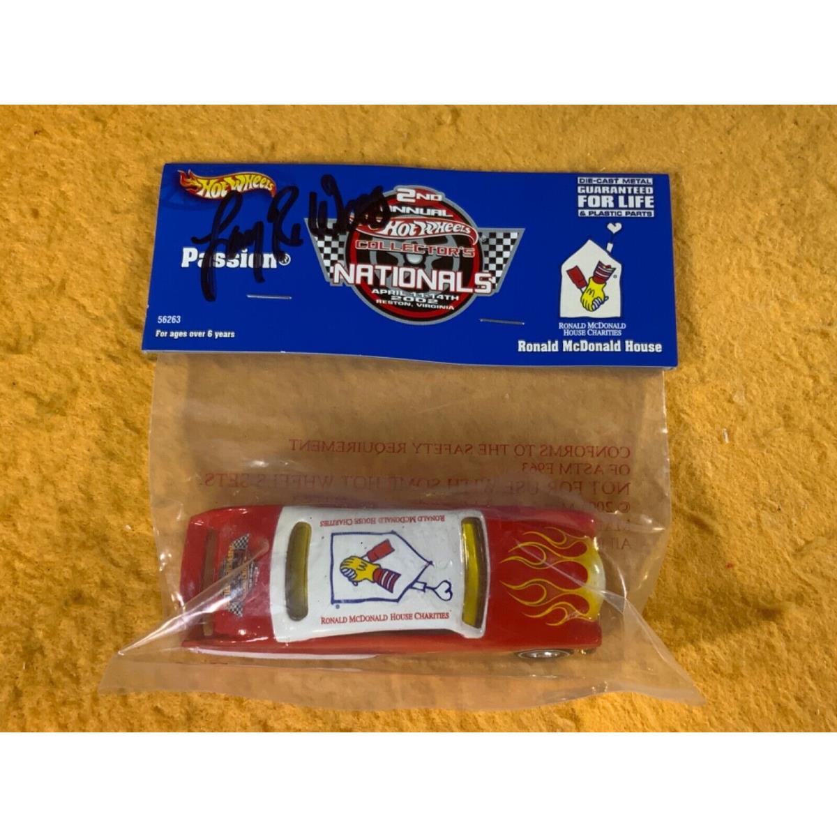 K9-98 Hot Wheels Ronald Mcdonald House Charity - Passion - Larry R. Woods Signed