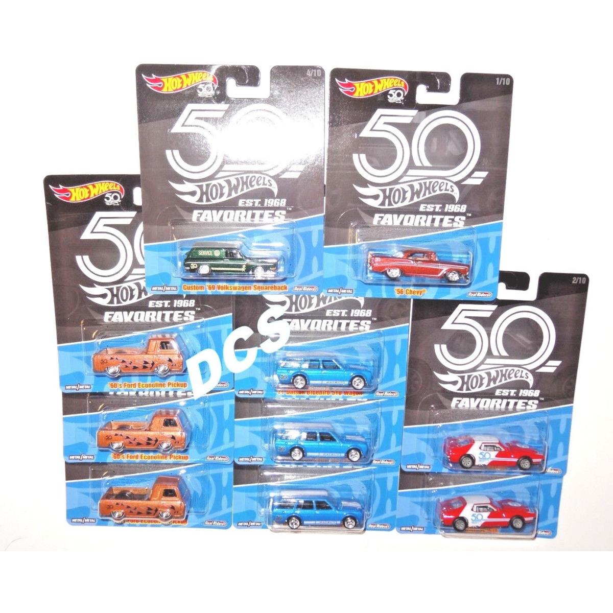 Hot Wheels 2018 50th Anniversary Favorites A 10 Car Case FLF35-956A IN Stock