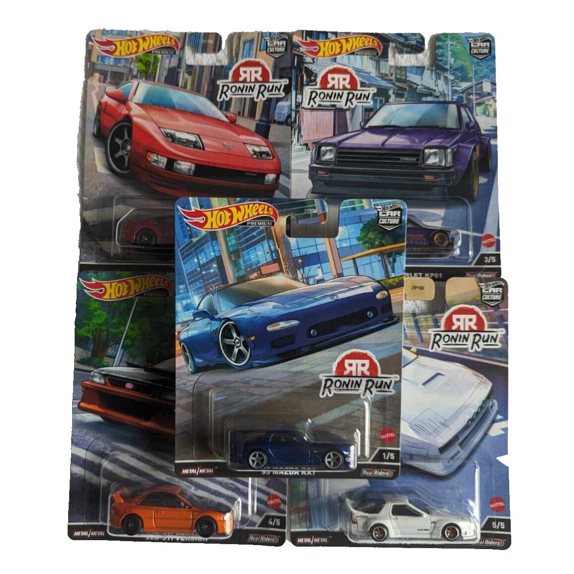 Hot Wheels 2022 Car Culture: Ronin Run -real Riders Complete 5 Car Set