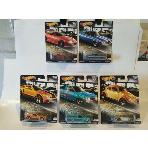 Hotwheels 2019 Car Culture Cruise Boulevard Supra Chevelle Mustang VW Nissan Set