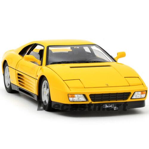 Hotwheels Elite V7437 1:18 Ferrari 348 TB Diecast Model Car Yellow