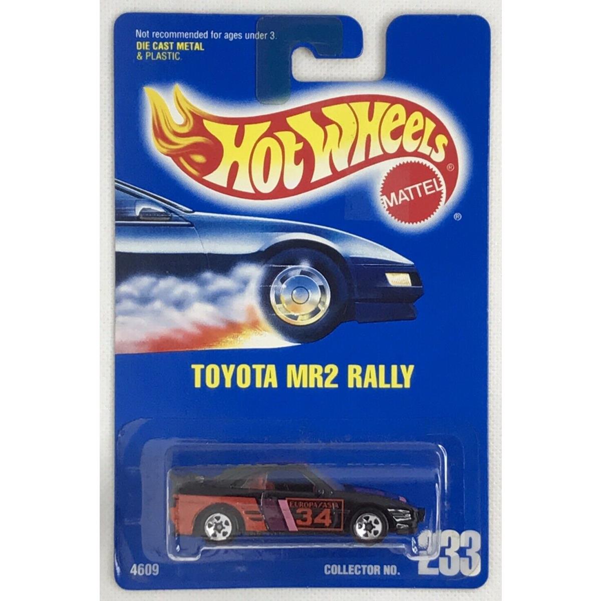 1995 Hot Wheels Main Line Blue Card Toyota MR2 Rally 5SP Wheels Rare 233 4609