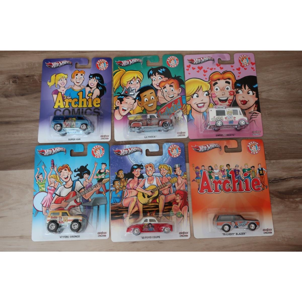 2013 Hot Wheels Archie Comics 6-CAR Complete Set