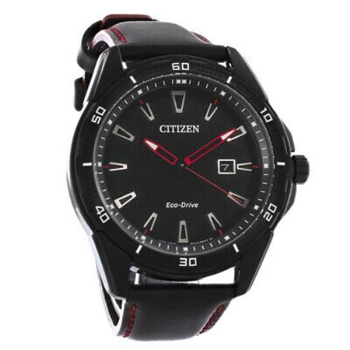 Citizen Eco Drive AR Mens Black Ion Plated Stainless Steel Watch AW1585-04E
