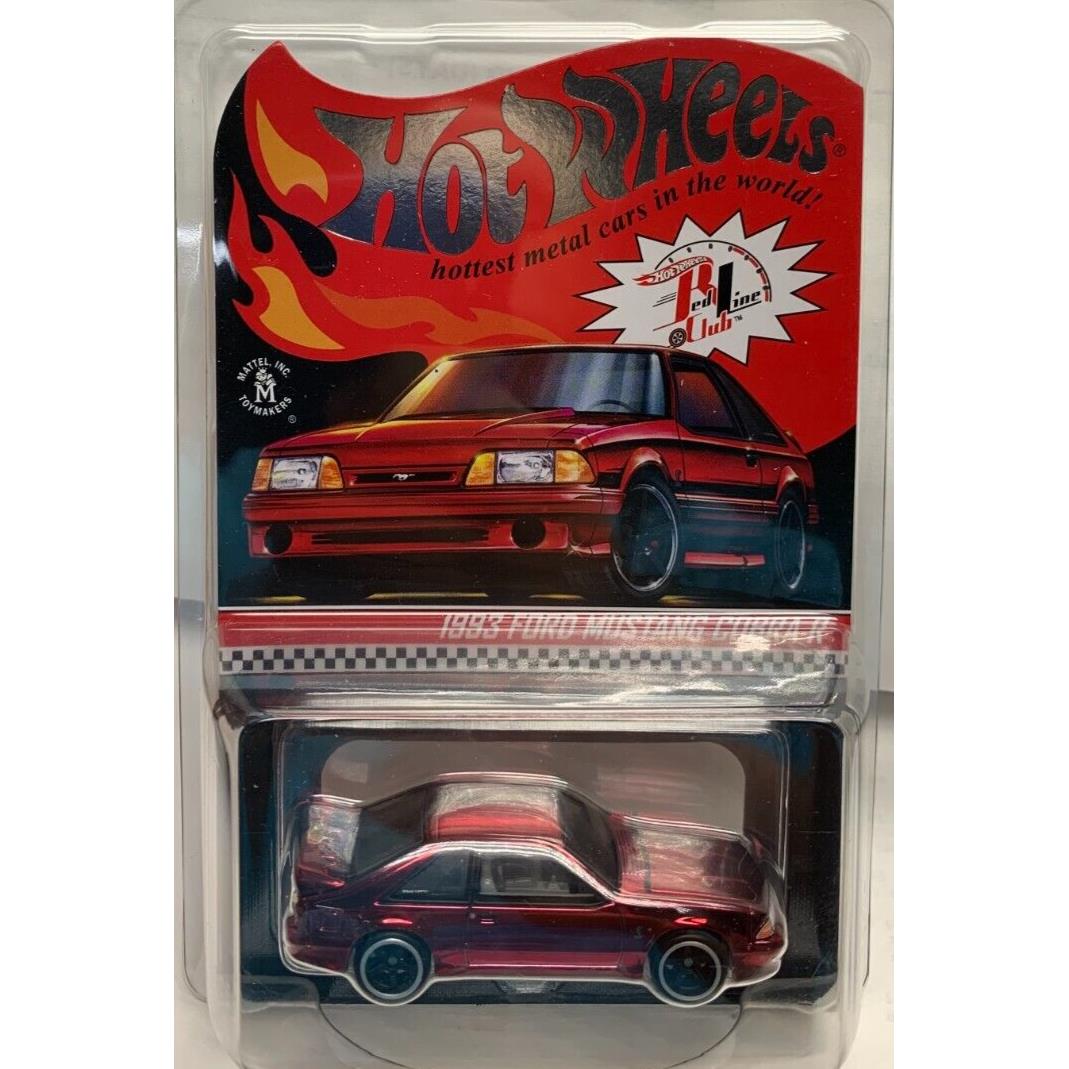 Hot Wheels 2022 Red Line Club Car Rlc Spectraflame Red 1993 Ford Mustang Cobra R