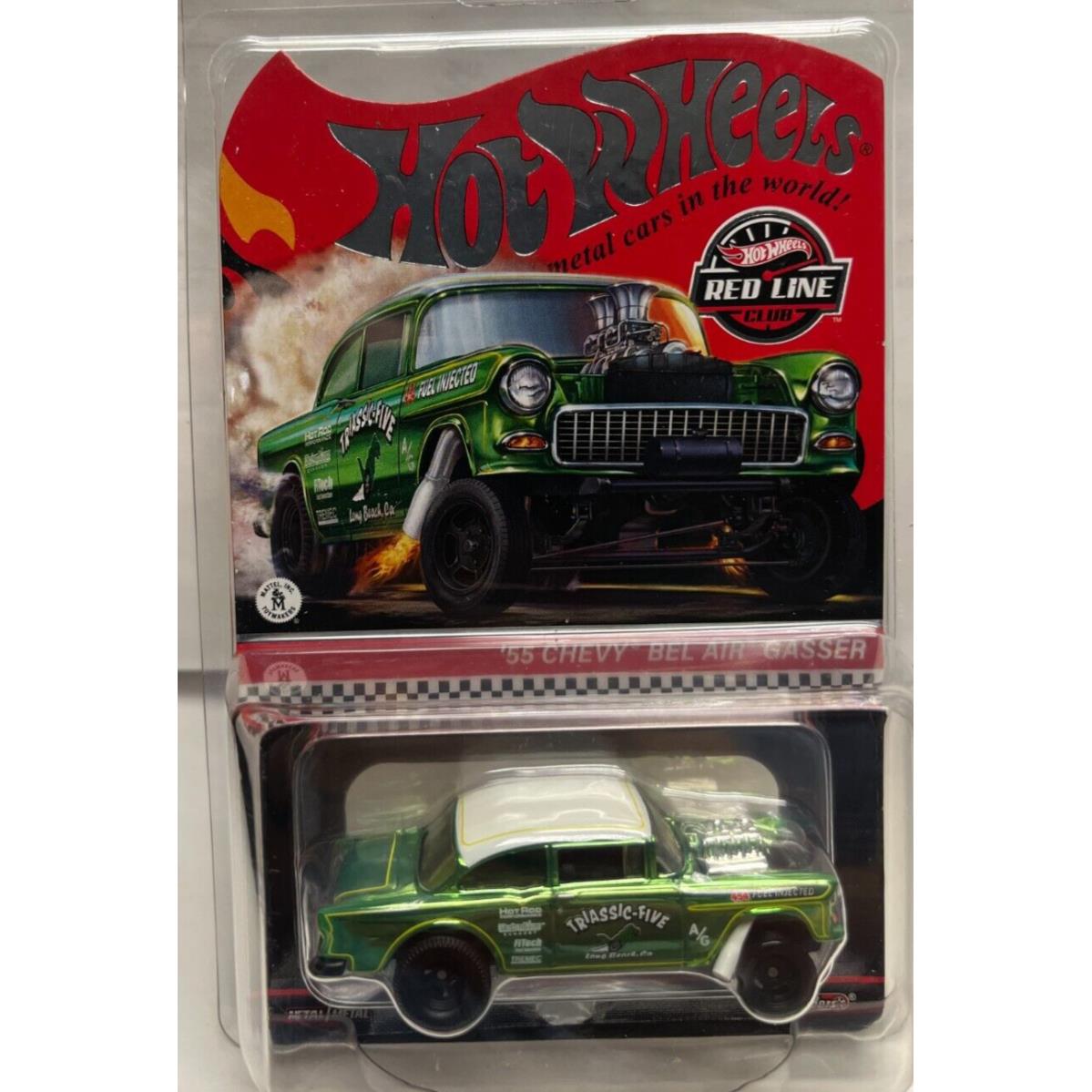 Hot Wheels 2022 Red Line Club Rlc Green Triassic-five `55 Chevy Bel Air Gasser