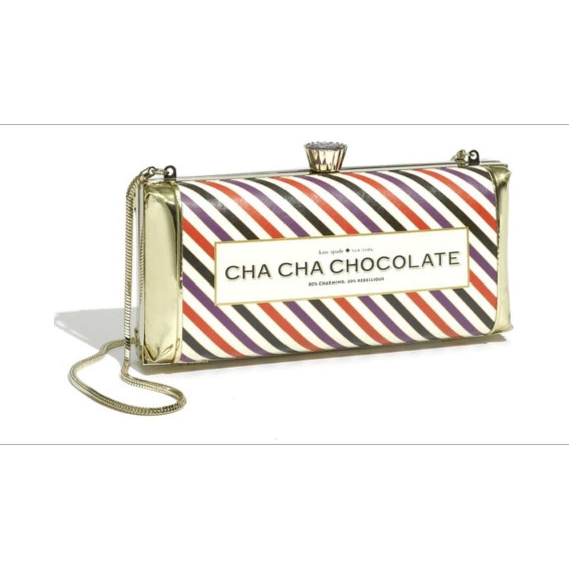 Kate Spade Cha Cha Chocolate Clutch Handbag Bag Purse Candy Bar