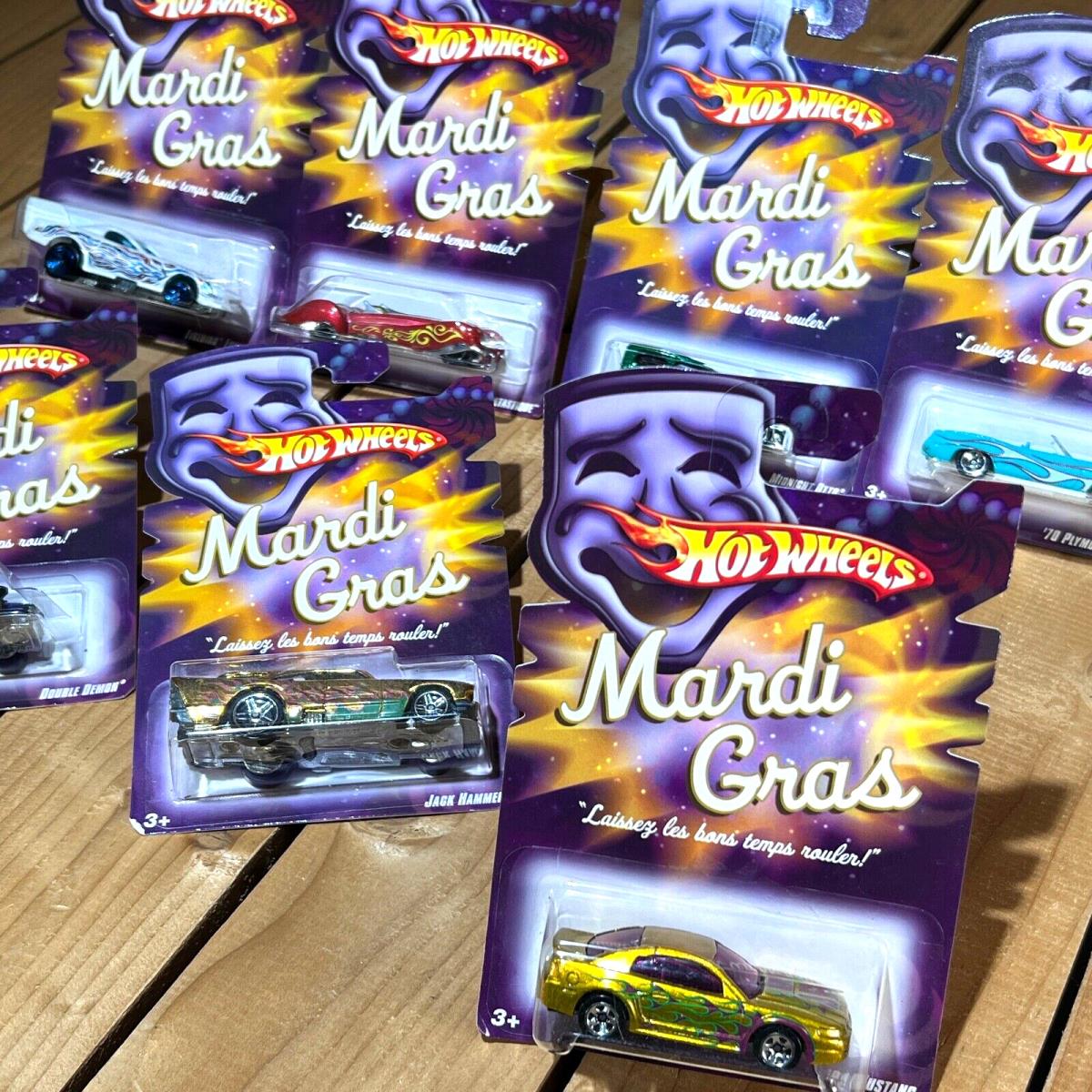 Hot Wheels 2007 Mardi Gras Complete 7 Car Set 1:64 Diecast - Plymouth Barracuda