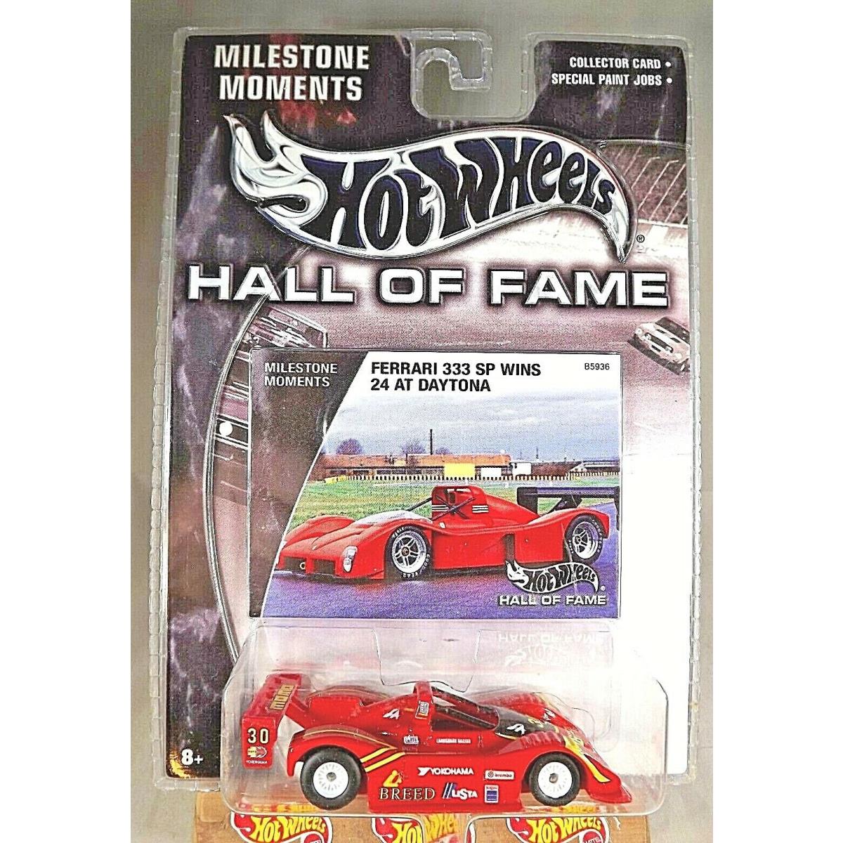 2002 Hot Wheels Hall of Fame Milestone Moments Ferrari 333 SP Red W/real Riders