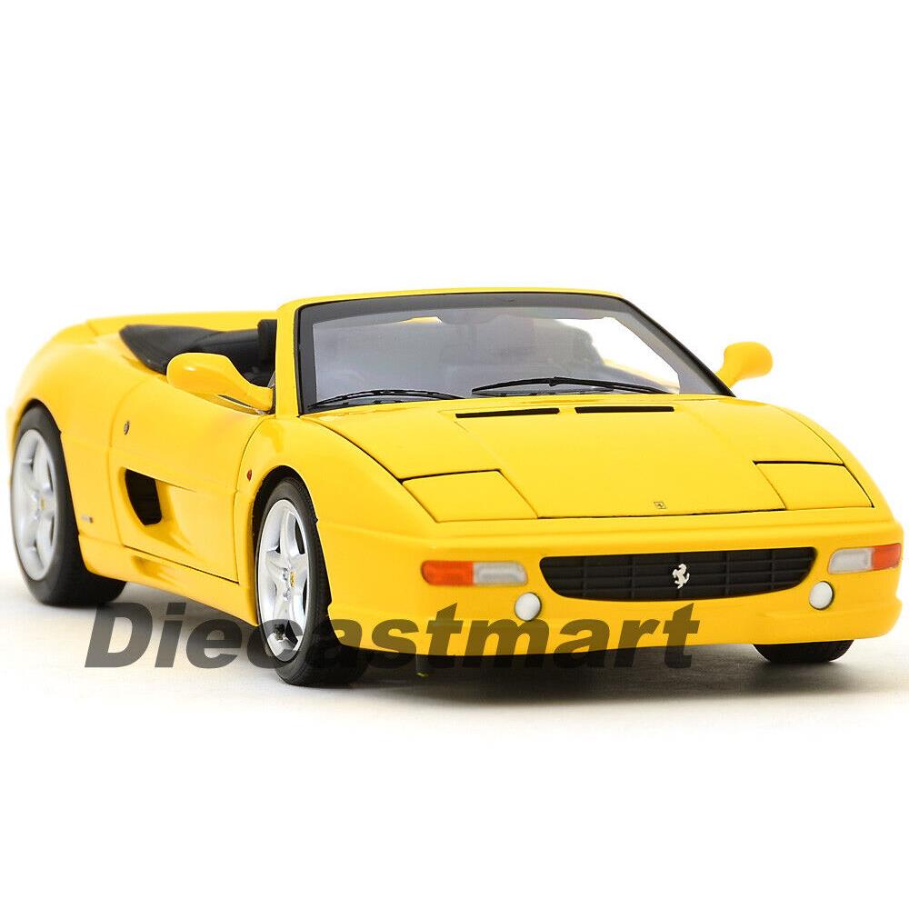 Ferrari F355 Spider Convertible Elite Yellow 1:18 Diecast Model Hotwheels BLY35
