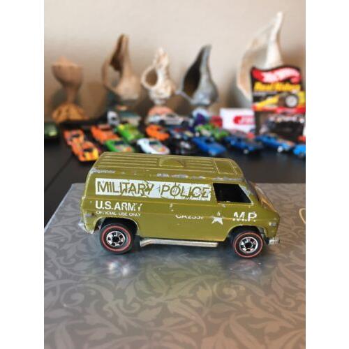 1974 Hot Wheels Red Line Flying Colors Olive U.s. Army Military Police Super Van