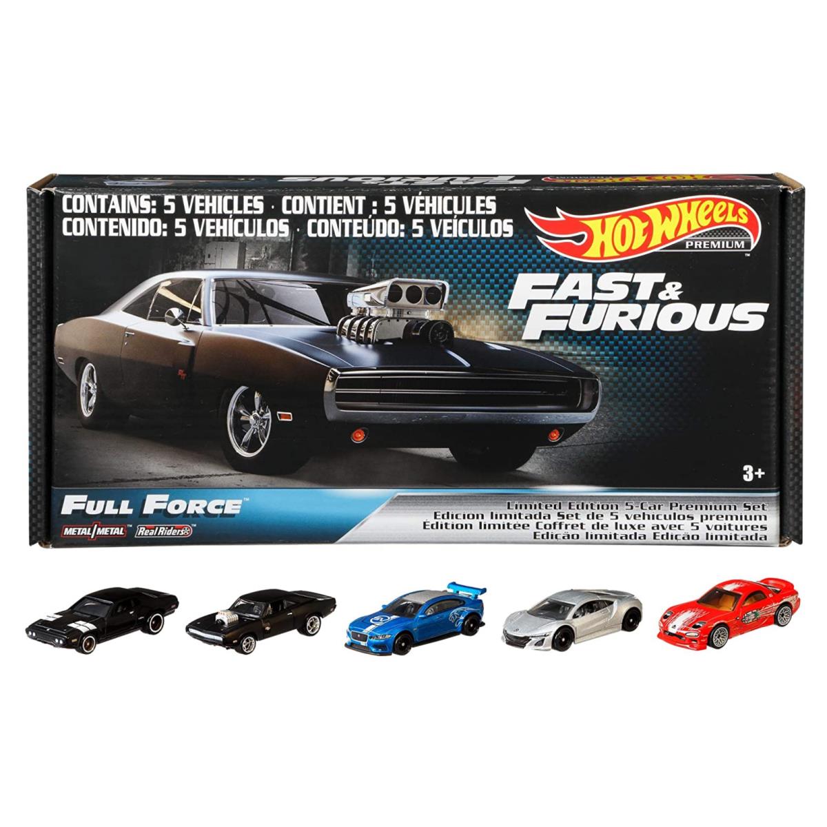 2020 Hot Wheels Premium Fast Furious Full Force 5 Pack Box Set