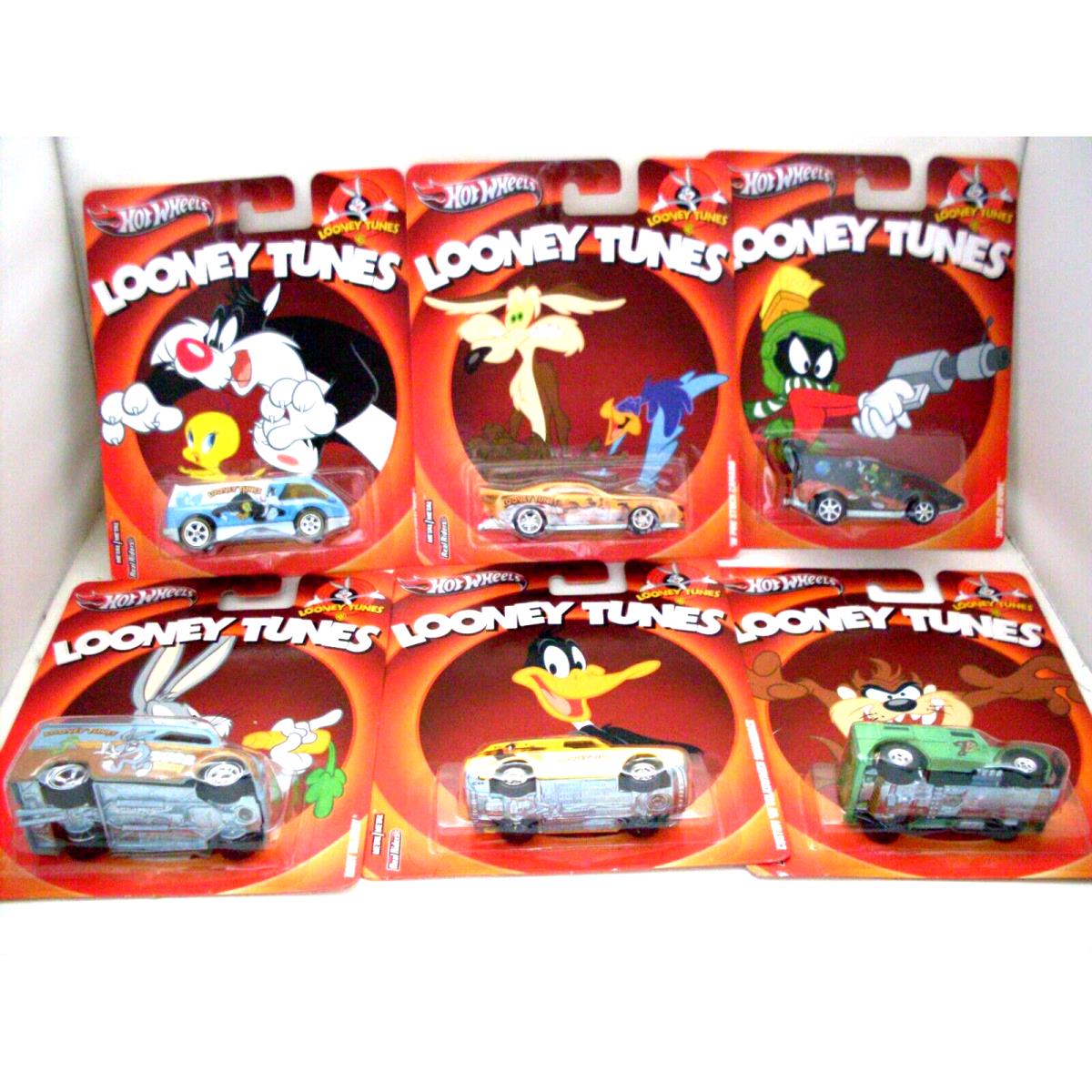 Hot Wheels Looney Tunes Set 6 Complete Bugs Daffy Taz Martian Sylvester 2013