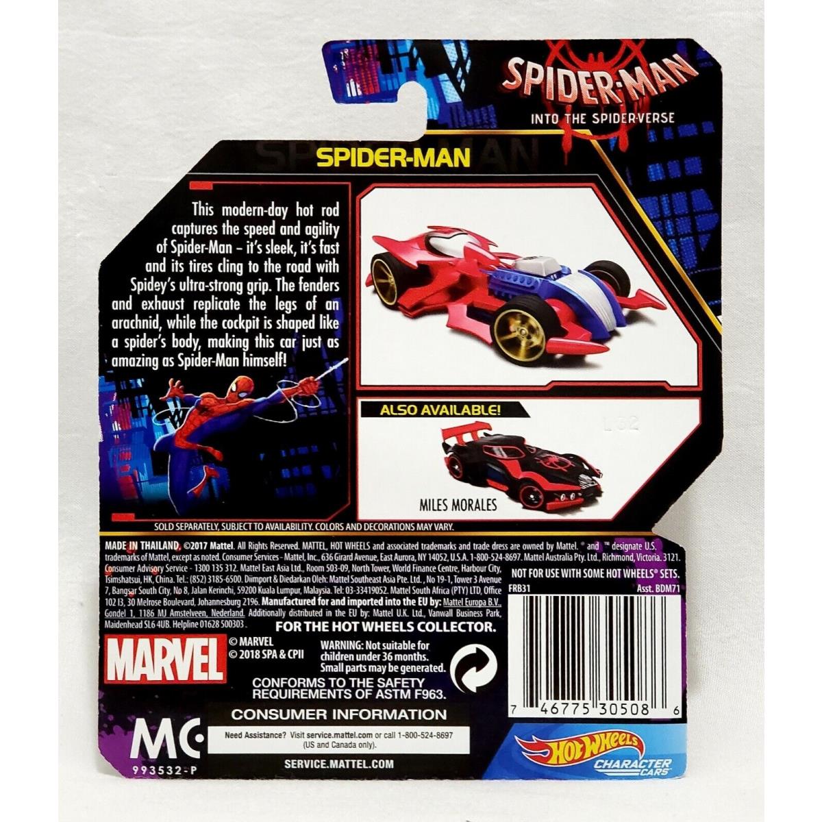 Hot Wheels Character Cars - Spider-man - 1:64 Marvel Into The Spider-verse