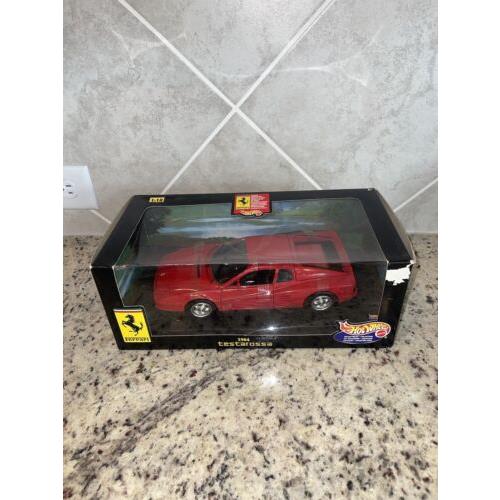 Hot Wheels Collectibles 1984 Testarossa Red Ferrari 1:18 Box is