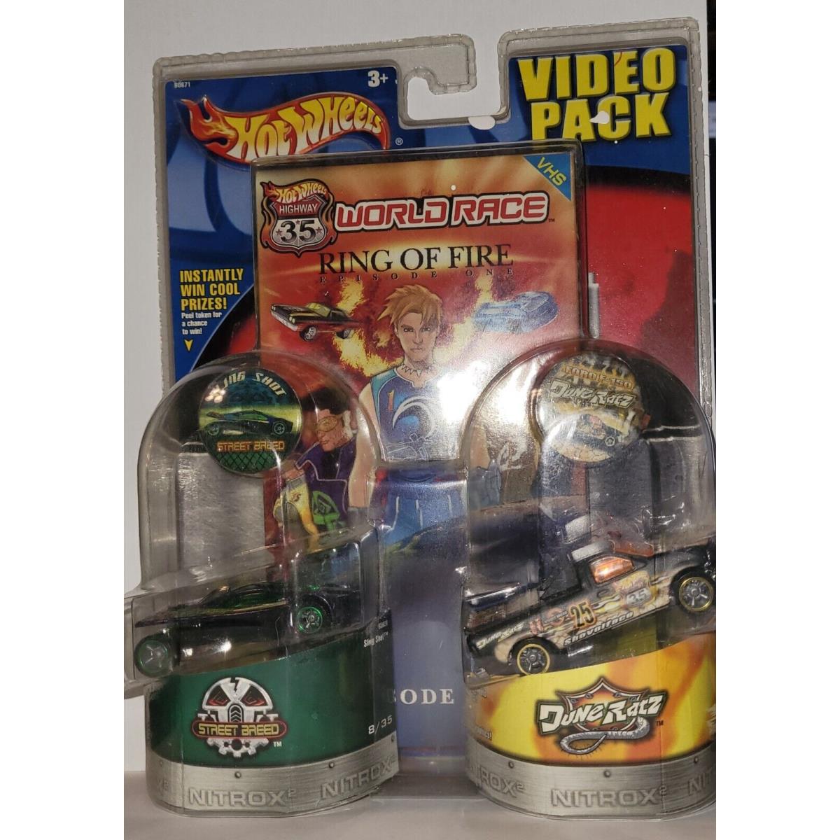 Hot Wheels Highway 35 World Race Ring of Fire Vhs with Cars Pogs