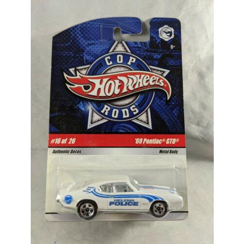 2009 Hot Wheels Cop Rods `69 Pontiac Gto Helena Police with Protector