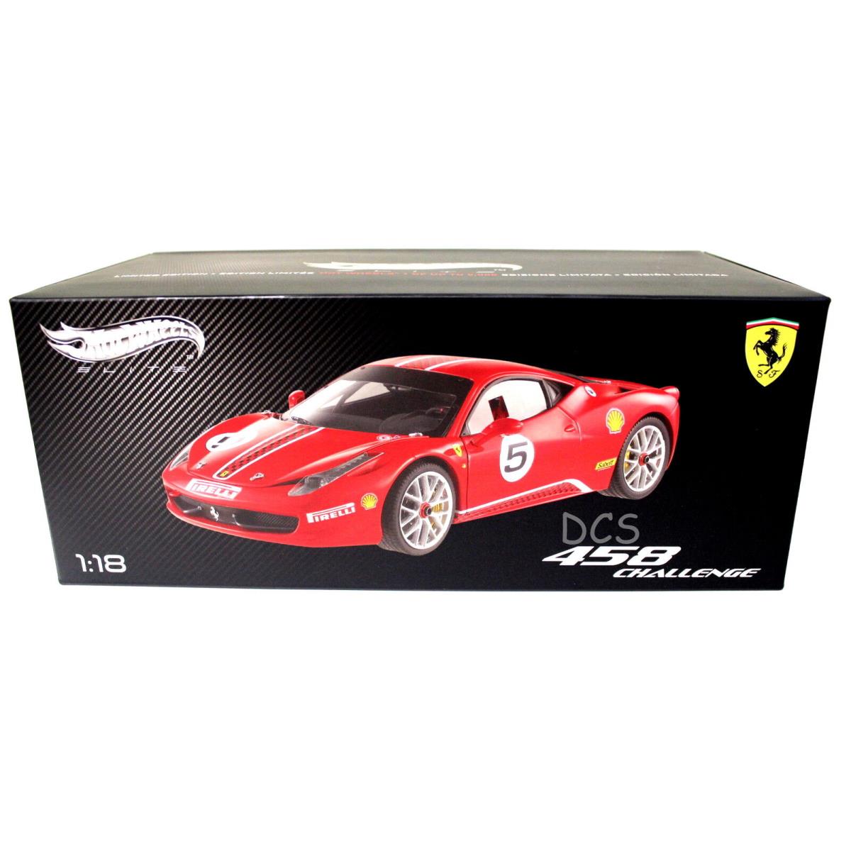 Elite Edition Ferrari 458 Italia Challenge Red 5 1/18 Hotwheels Diecast X5486
