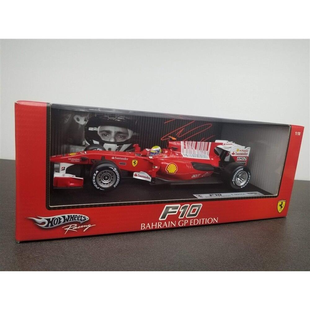 Ferrari F1 F10 F. Massa Bahrain GP Edition 7 1/18 Die Cast BY Hot Wheels T6288
