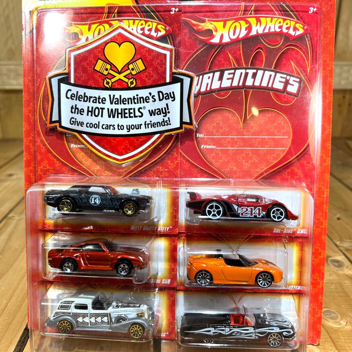 Hot Wheels 2009 Valentine`s Day 6 Pack 1:64 Diecast Car Set - Tesla Roadster