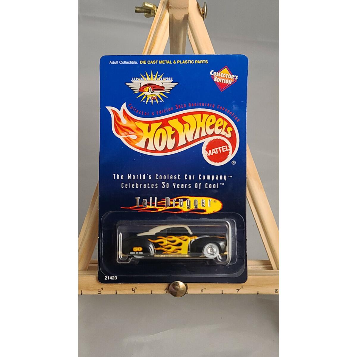 Hot Wheels Tail Dragger Flames `98 Anaheim Collectors Convention - Card Is Good