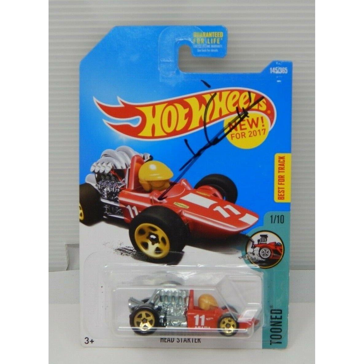 Hot Wheels 2017 Tooned Head Starter 1/10 Signed by Mario Andretti